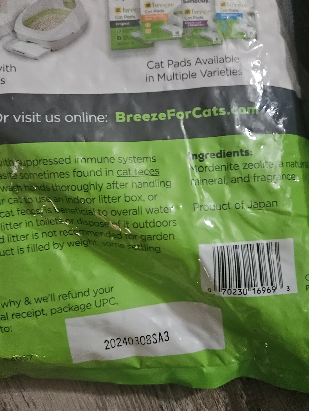 Purina Litter Tidy Cat Breeze Pellets 7 lb Bag 8 Refill Cat Pads